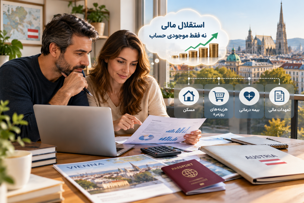 شرایط اقامت تمکن مالی اتریش؛ الزامات مالی در 2026